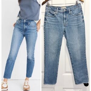 Madewell Mid Rise Perfect Vintage Jeans Raw Hem Size 26